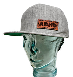 ADHD Flat Bill Leather Patch Hats