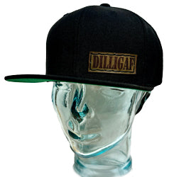 DILLIGAF Flat Bill Leather Patch Hats