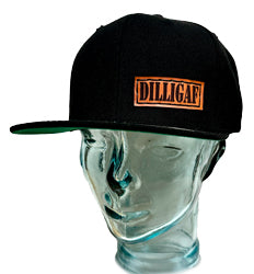 DILLIGAF Flat Bill Leather Patch Hats