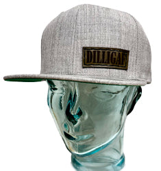 DILLIGAF Flat Bill Leather Patch Hats