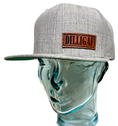 DILLIGAF Flat Bill Leather Patch Hats