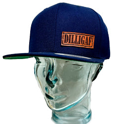 DILLIGAF Flat Bill Leather Patch Hats