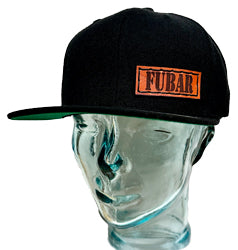 FUBAR Flat Bill Leather Patch Hats